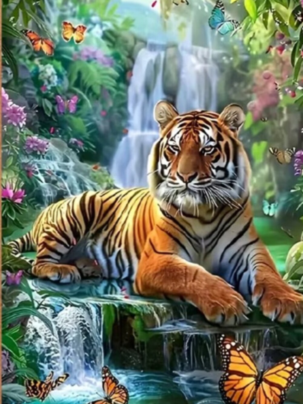 Tiger in the jungle Diamond Painting Art